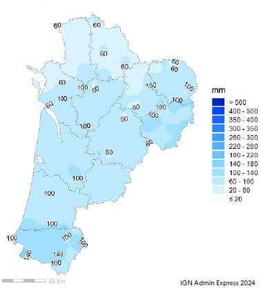 Cumul croissant du Nord vers le Sud.
