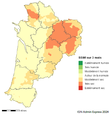Sols tr&egrave;s secs en ex-Limousin et sur une partie des Deux-S&egrave;vres, autour de la normale partout ailleurs.